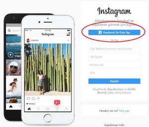 instagram Facebook ile Giriş