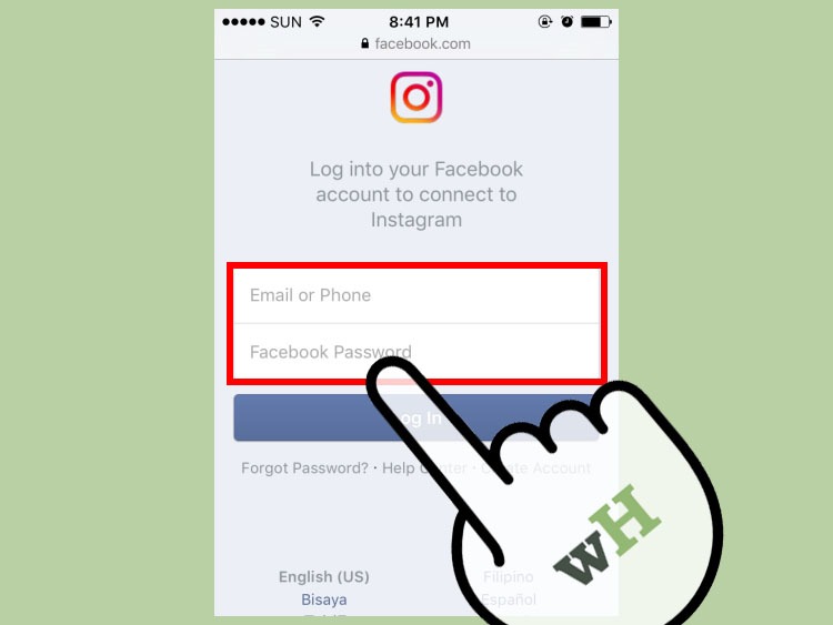 instagram ile facebook bağlama