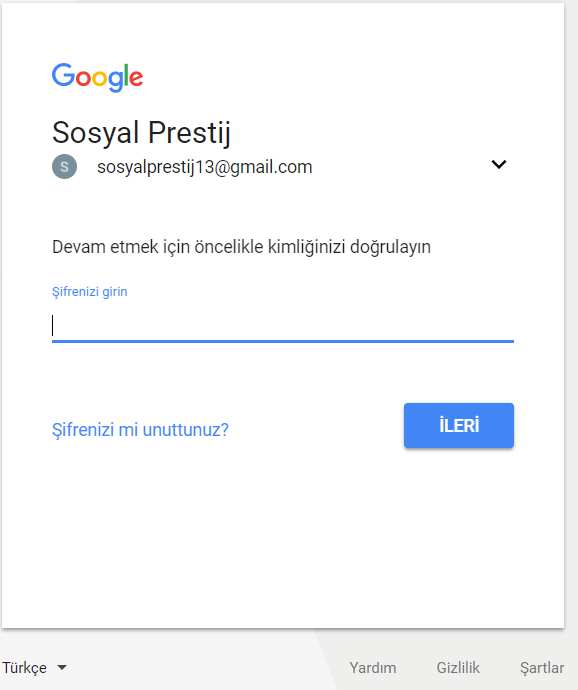 Gmail Şifresi Değiştirme