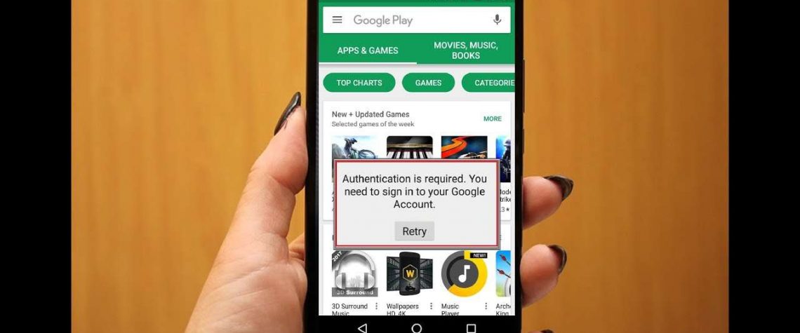 Google Play Kimlik Doğrulama, Google Play kimlik doğrulaması Hatası